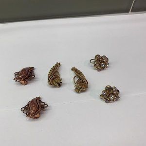 Lot Of 3 Vintage - Modern Earrings Clip On 2 Signed - 1 Barclay / 1 B.S.K.